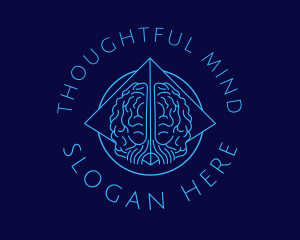 Blue Mental Brain logo design