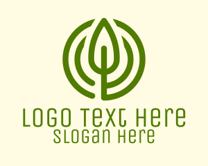 Green Leaf Circle logo design