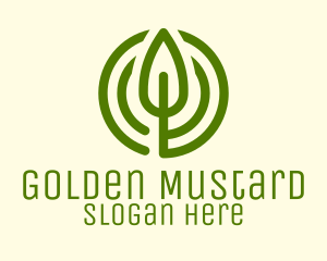 Green Leaf Circle logo design