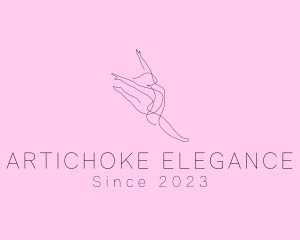 Ballet Dancer Gymnast Monoline logo design