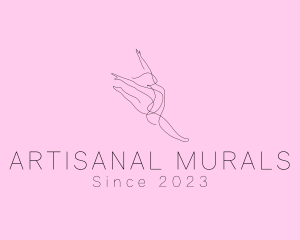 Ballet Dancer Gymnast Monoline logo design