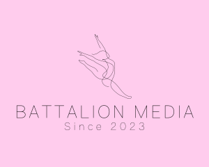 Ballet Dancer Gymnast Monoline logo design