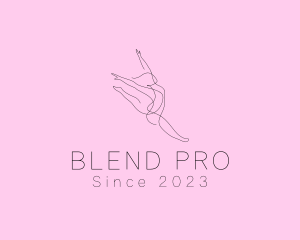 Ballet Dancer Gymnast Monoline logo design