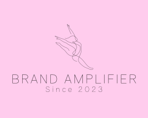 Ballet Dancer Gymnast Monoline logo design