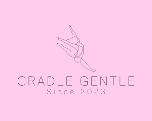 Ballet Dancer Gymnast Monoline logo design