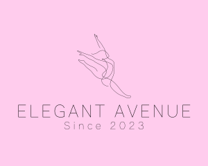 Ballet Dancer Gymnast Monoline logo design