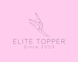 Ballet Dancer Gymnast Monoline logo design