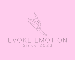 Ballet Dancer Gymnast Monoline logo design