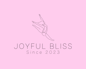 Ballet Dancer Gymnast Monoline logo design