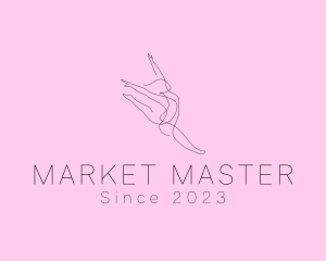 Ballet Dancer Gymnast Monoline logo design