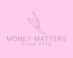 Ballet Dancer Gymnast Monoline logo design