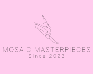 Ballet Dancer Gymnast Monoline logo design