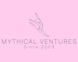 Ballet Dancer Gymnast Monoline logo design