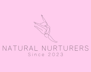 Ballet Dancer Gymnast Monoline logo design