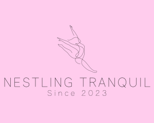 Ballet Dancer Gymnast Monoline logo design