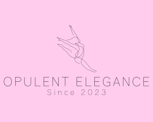 Ballet Dancer Gymnast Monoline logo design