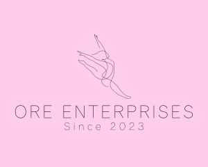 Ballet Dancer Gymnast Monoline logo design