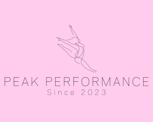 Ballet Dancer Gymnast Monoline logo design