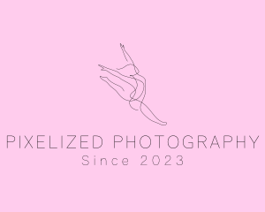 Ballet Dancer Gymnast Monoline logo design