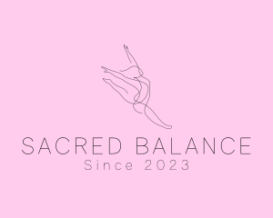 Ballet Dancer Gymnast Monoline logo design