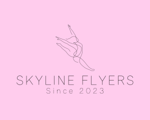 Ballet Dancer Gymnast Monoline logo design