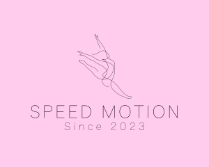 Ballet Dancer Gymnast Monoline logo design