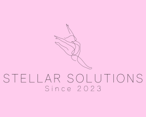 Ballet Dancer Gymnast Monoline logo design