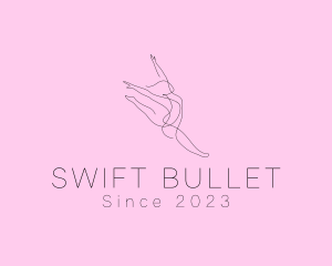 Ballet Dancer Gymnast Monoline logo design