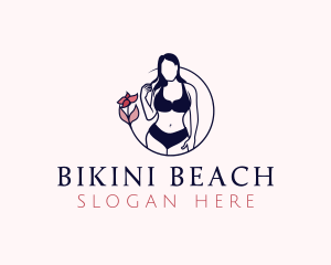 Floral Feminine Bikini logo design