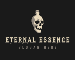 Skull Bottle Wine Drink logo design