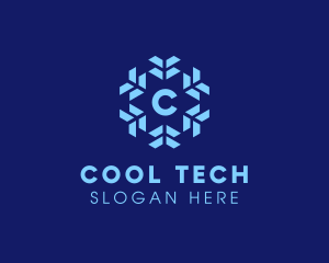 Winter Snowflake Ice Cooling  logo design