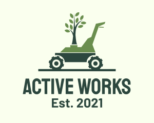 Tree Garden Lawn Mowing logo design