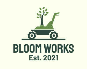 Tree Garden Lawn Mowing logo design