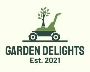 Tree Garden Lawn Mowing logo design