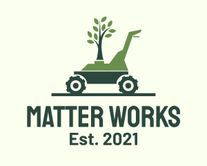 Tree Garden Lawn Mowing logo design