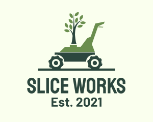 Tree Garden Lawn Mowing logo design