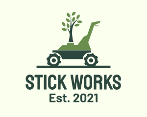 Tree Garden Lawn Mowing logo design