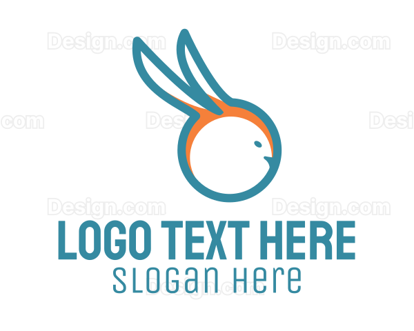 Blue Rabbit Outline Logo