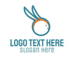 Blue Rabbit Outline logo