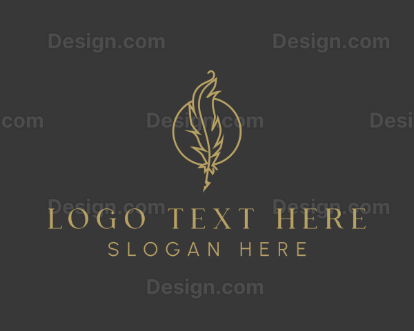 Gold Feather Quill Logo