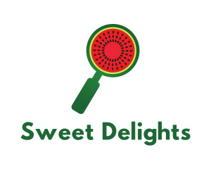 Watermelon Magnifying Glass Logo