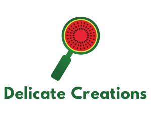 Watermelon Magnifying Glass logo design