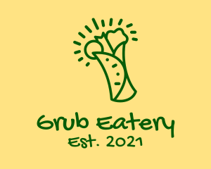 Green Healthy Burrito  logo design