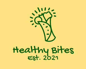 Green Healthy Burrito  logo design