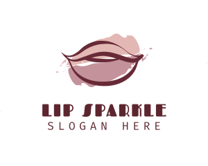 Paint Splatter Lips logo design