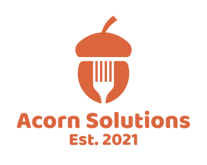 Orange Acorn Fork logo design