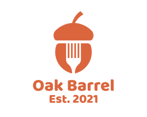 Orange Acorn Fork logo design