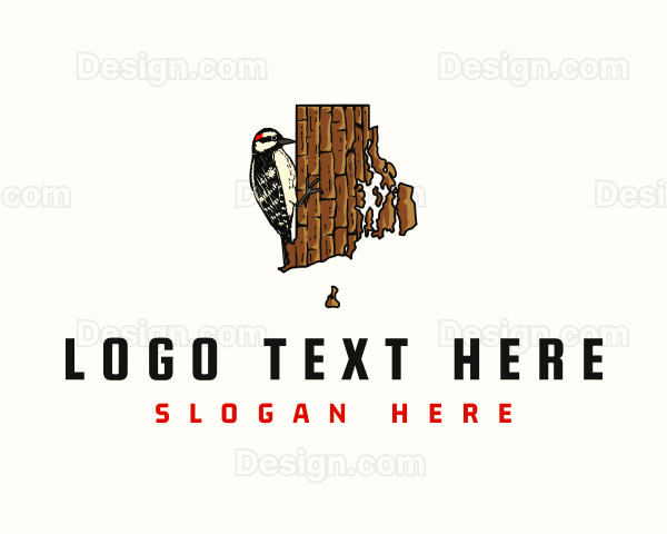 Rhode Island Woodpecker Bird Logo