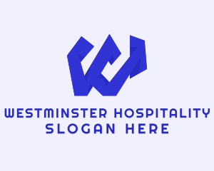 Blue Letter W logo design