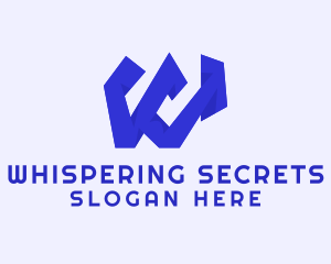 Blue Letter W logo design